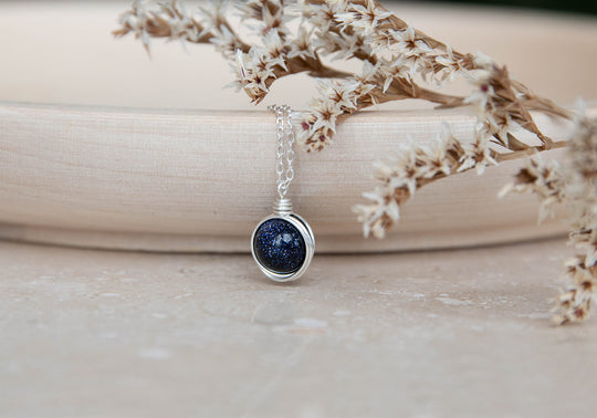 Blue Goldstone Eva Necklace