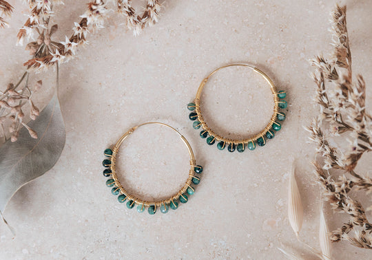 Emerald Supernova Hoop Earrings