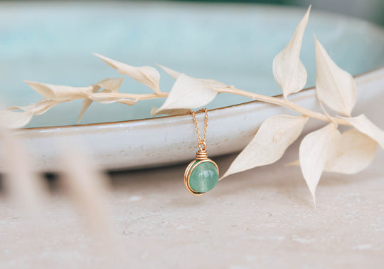 Leaf Jade Eva Necklace ~ Gold Filled