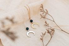 Load image into Gallery viewer, Black Agate Luna Necklace