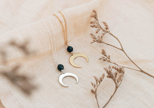 Black Agate Luna Necklace