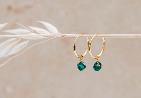Emerald Green Swarovski Crystal Earrings
