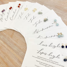 Load image into Gallery viewer, Monstera leaf charm earrings with dainty gemstone