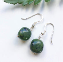 Load image into Gallery viewer, Eden earrings ~ deep green nephrite jade nugget earrings
