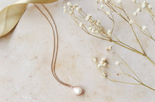 Load image into Gallery viewer, Infinity ~ rose gold freshwater pearl necklace