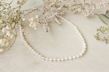 Load image into Gallery viewer, Deco necklace ~ timeless freshwater pearl knotted necklace with sterling silver clasp