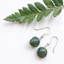 Load image into Gallery viewer, Eden earrings ~ deep green nephrite jade nugget earrings
