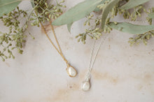 Load image into Gallery viewer, Infinity sterling silver freshwater pearl necklace
