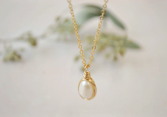 Infinity ~ gold filled freshwater pearl necklace