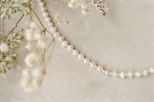Load image into Gallery viewer, Deco necklace ~ timeless freshwater pearl knotted necklace with sterling silver clasp