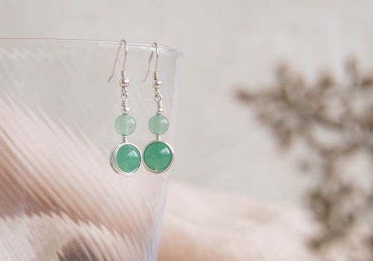 Emba Jade and Aventurine earrings