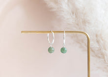 Load image into Gallery viewer, Green Jade Orbit hoop earrings