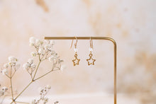 Load image into Gallery viewer, Celeste opalite charm earrings with dainty star charm