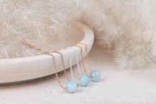 Load image into Gallery viewer, Solo aquamarine single bead necklace