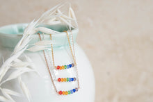 Load image into Gallery viewer, Rainbow upcycled crystal necklace