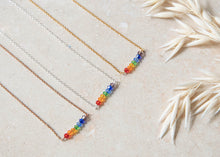 Load image into Gallery viewer, Rainbow upcycled crystal necklace