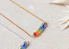 Load image into Gallery viewer, Rainbow upcycled crystal necklace