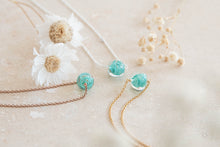 Load image into Gallery viewer, Aqua lampwork glass bead Necklace