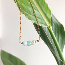Load image into Gallery viewer, Nixie jade aquamarine pearl and crystal necklace
