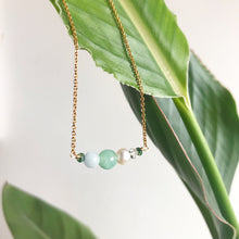Load image into Gallery viewer, Nixie jade aquamarine pearl and crystal necklace