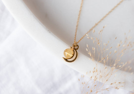 Ayten Citrine Moon Necklace