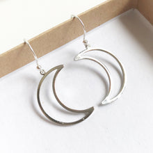 Load image into Gallery viewer, Silver Artemis Moon Earrings
