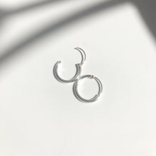 Load image into Gallery viewer, Classic plain sterling silver hoop earrings ~ various sizes