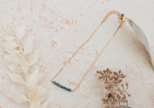 Darcy dainty sapphire sterling silver fine chain bracelet