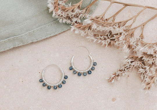 Sapphire Nova Hoop Earrings