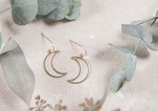Silver Artemis Moon Earrings