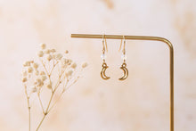 Load image into Gallery viewer, Celeste opalite charm earrings with dainty star charm