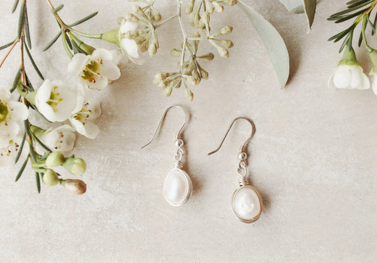 Infinity ~ freshwater pearl earrings