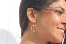 Load image into Gallery viewer, Silver Artemis Moon Earrings