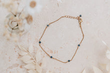 Load image into Gallery viewer, Daisy bracelet with tiny suspended sapphire beads