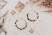 Load image into Gallery viewer, Sapphire Supernova Hoop Earrings