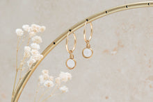 Load image into Gallery viewer, Moonstone Infinity Hoop Earrings