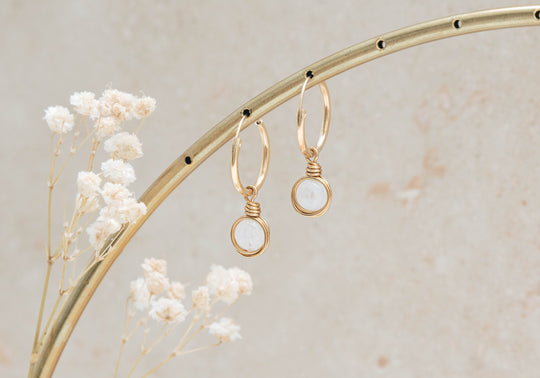 Moonstone Infinity Hoop Earrings