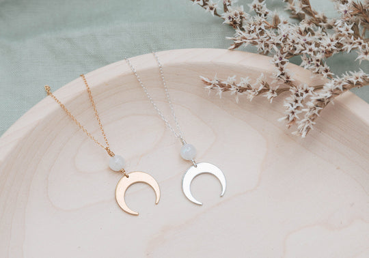 Luna moon moonstone necklace