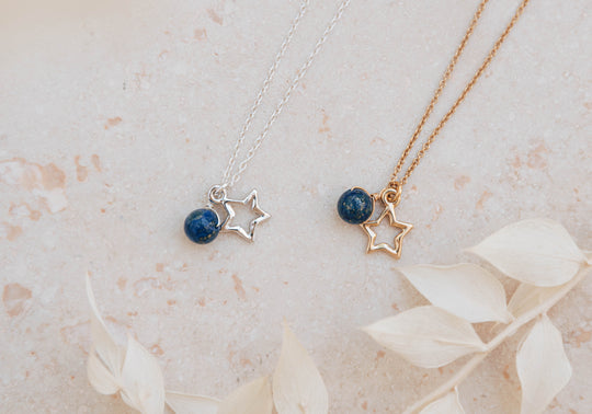 Stella dainty star lapis lazuli necklace