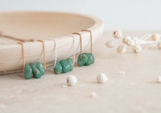 Nugget green Jade necklace