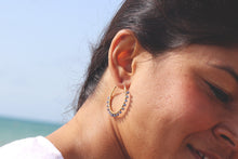 Load image into Gallery viewer, Sapphire Supernova Hoop Earrings