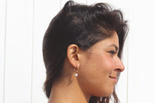 Load image into Gallery viewer, Aquamarine Orbit Hoop Earrings