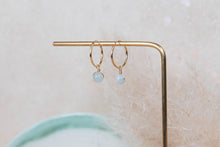 Load image into Gallery viewer, Aquamarine Orbit hoop earrings