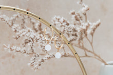 Load image into Gallery viewer, Orbit gold moonstone hoop earrings