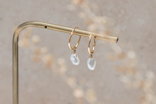 Load image into Gallery viewer, Etta ~ freshwater pearl & sterling silver hoop earrings