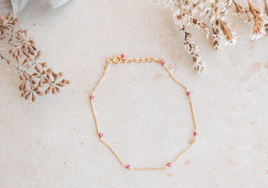 Ruby Daisy Chain Bracelet