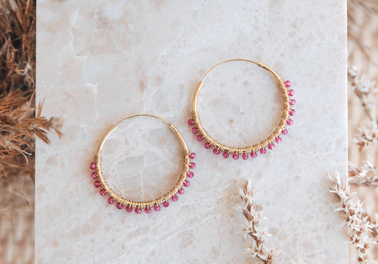 Ruby Supernova Hoop Earrings