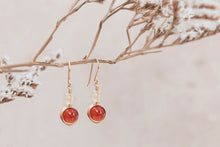 Load image into Gallery viewer, Carnelian and Citrine emba stack earrings
