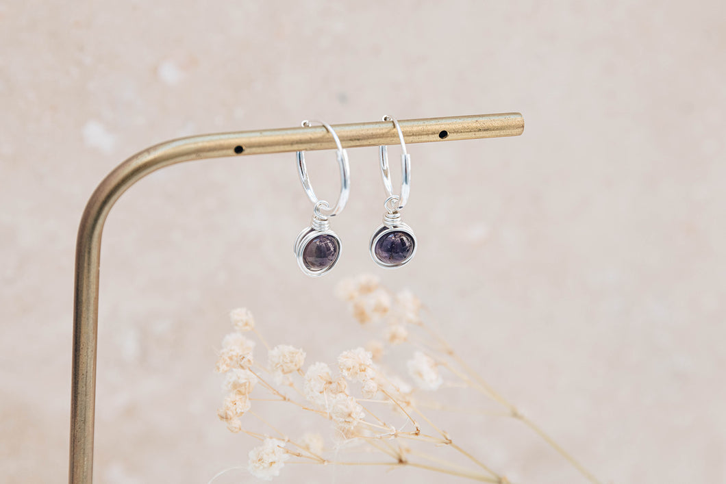Infinity Amethyst Earrings ~ Silver
