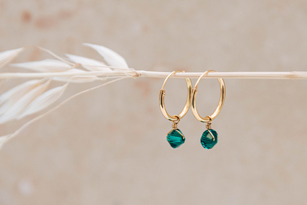 Emerald Green Swarovski Crystal Earrings